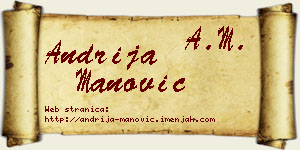 Andrija Manović vizit kartica